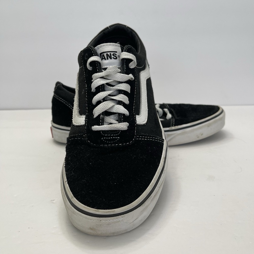 Vans Ward Low Top Mens 9 Sneakers Black White Canvas Suede Skate Shoes